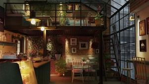 雨天舒适咖啡馆