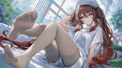 窗边休闲双马尾美少女胡桃