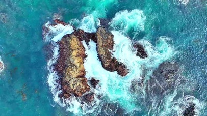 唯美俯瞰海浪4K