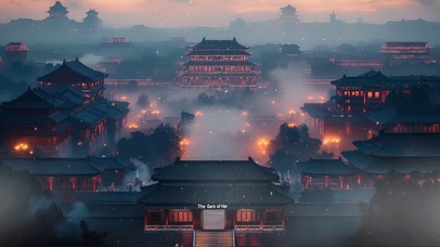 朦胧宏伟古城传统建筑