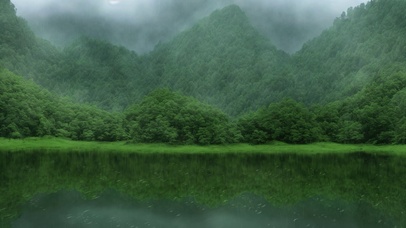 青岚雨映水