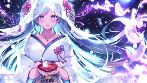 唯美蝶飞雪女