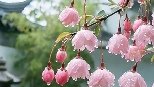 雨天护眼花树带鱼屏
