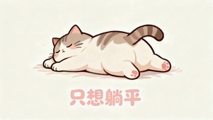 可爱的躺平猫咪