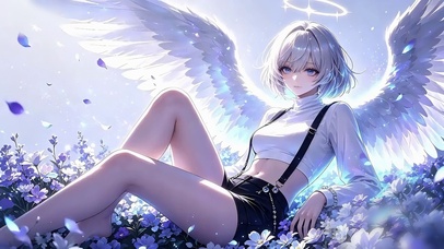 唯美羽翼少女4K壁纸