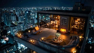 夜幕顶楼别墅