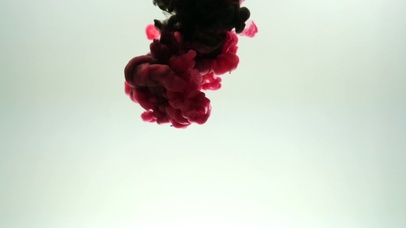 【4K】红黑色染料进入水中蔓延