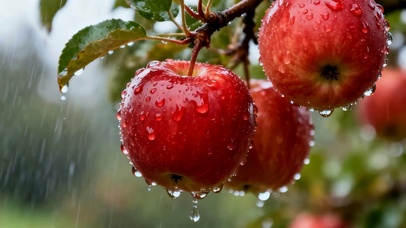 雨天苹果树