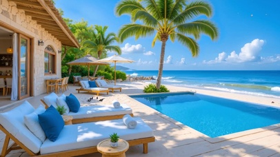 4k夏日海边别墅