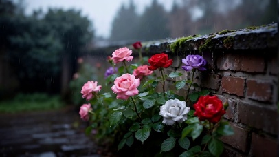 雨中玫瑰
