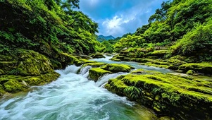 唯美治愈山间小河4K
