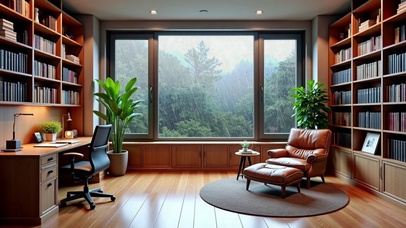【雨景】宽敞的书房