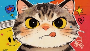 生气的猫咪