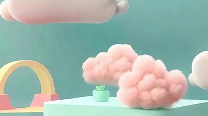 简约云朵带鱼屏
