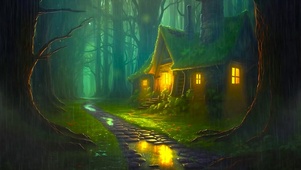 雨天森林小屋