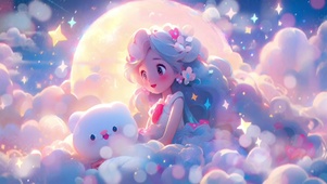 月亮上的小女孩