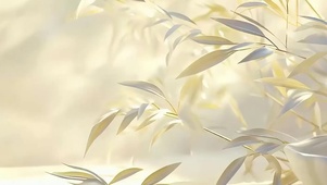 护眼小清新竹叶带鱼屏