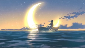 月光湖小船