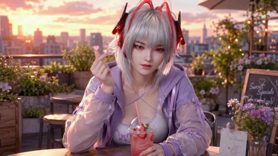 甜美紫调黄昏-麦晓雯