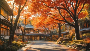红叶庭院建筑花园大道