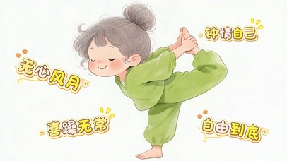 钟情自己瑜伽女孩