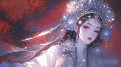 唯美白衣花旦戏曲美女