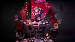 短发破洞黑丝美少女