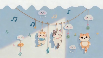 可爱风铃猫咪