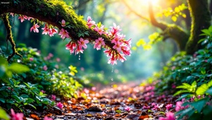 唯美鲜花水滴
