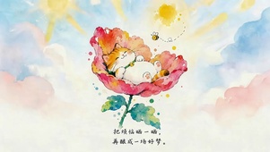 花朵上的猫咪