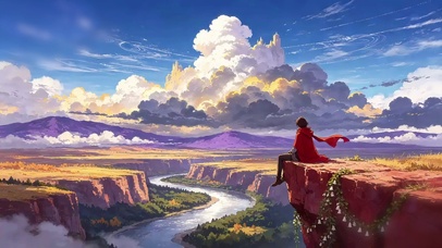 崖上观云少年