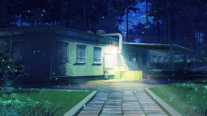 4K唯美治愈夜晚森林小屋