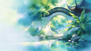 江南园林月洞门