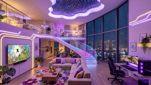 温馨雨夜别墅