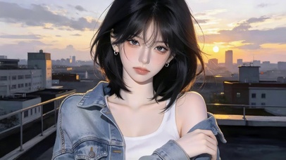 晚霞城市女孩