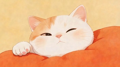 趴着枕头猫咪