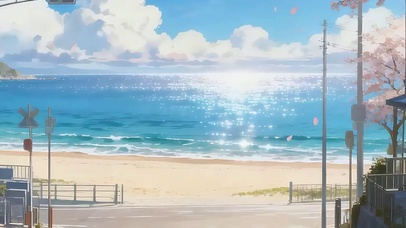 海景树木带鱼屏