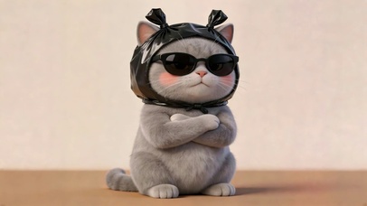 拽萌可爱墨镜猫咪
