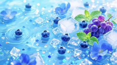 蓝莓冰水花