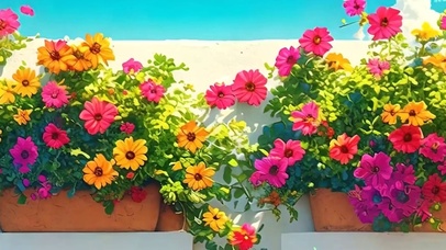 护眼花草树木带鱼屏