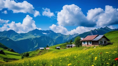 自然小屋风景