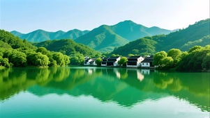 绿色护眼山水
