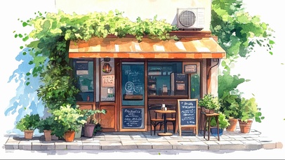 清新夏日阳光植物商店