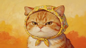 头巾小橘猫