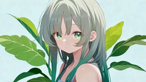 青叶绿眸的薄荷少女