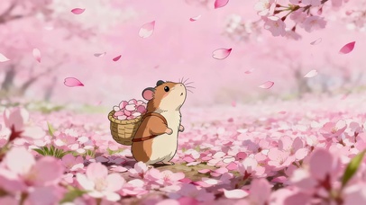 春天采花的仓鼠