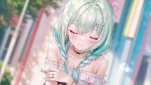 街景麻花辫甜妹