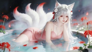 沐浴的九尾女孩