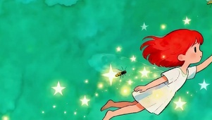 可爱小女孩带鱼屏