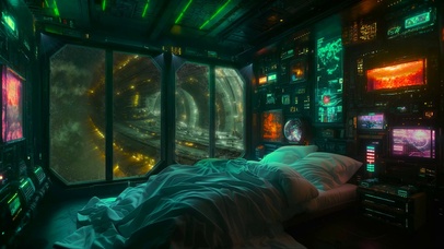 太空飞船科技房间